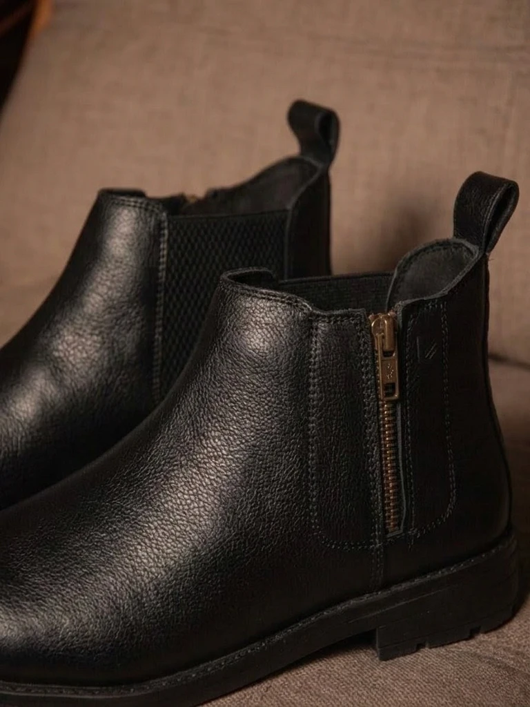 THE OBSIDIAN leather boots, view 2